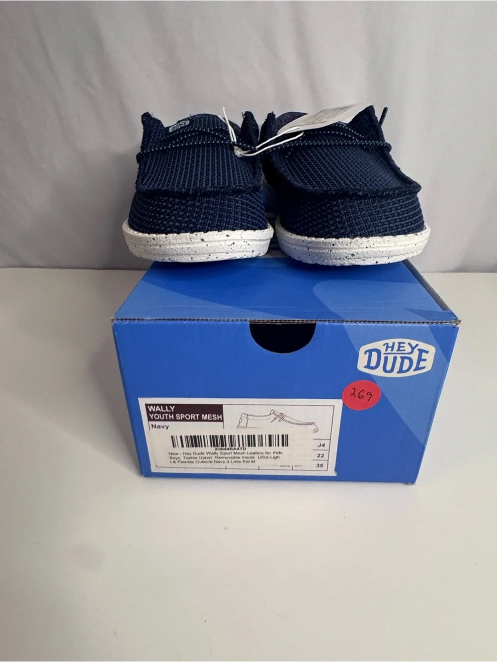 Hey Dude Navy Slip-On Shoes size 4